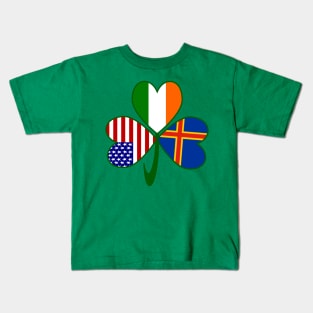 Aaland Islands Irish American Shamrock Kids T-Shirt